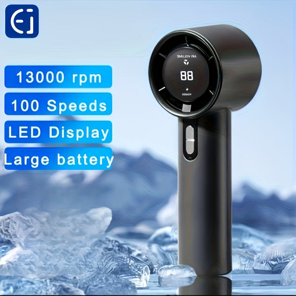 1 Rechargeable Handheld Fan - Portable Handheld Fan - High-Speed Adjustable USB Charging Fan, 100 Speed Regulation, Compact Face Cooling Fan for Indoor/Outdoor Use, Comes with a Hanging Rope, Handheld Cooling Fan | Stylish Handheld Fan