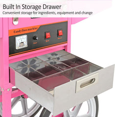 Candy Floss Machine Commercial & Cart / 500 Candy Floss Sticks/Retro Pink / 900W / Kukoo Cotton Candy