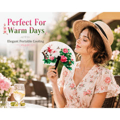 12pcs Folding Fans - Compact Foldable Fans Assorted Designs with Floral and Bird Patterns, Ideal as Gifts and Decorations, Paper Fans