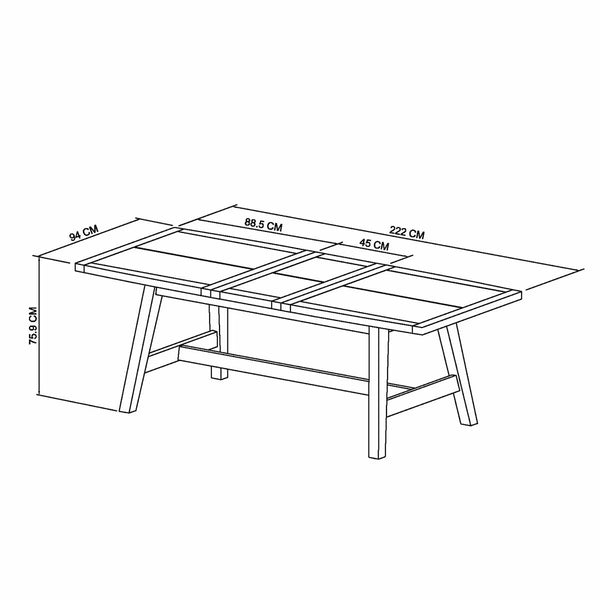 Bentley Designs Camden Weathered Oak & Peppercorn Extending Dining Table, Seats 4-6