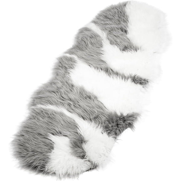 Fluffy Faux Sheepskin Rug 60 x 180 cm, Soft Shaggy Runner Rug for Bedroom and Living Room, Washable Non Slip Faux Fur Carpet