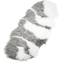 Fluffy Faux Sheepskin Rug 60 x 180 cm, Soft Shaggy Runner Rug for Bedroom and Living Room, Washable Non Slip Faux Fur Carpet