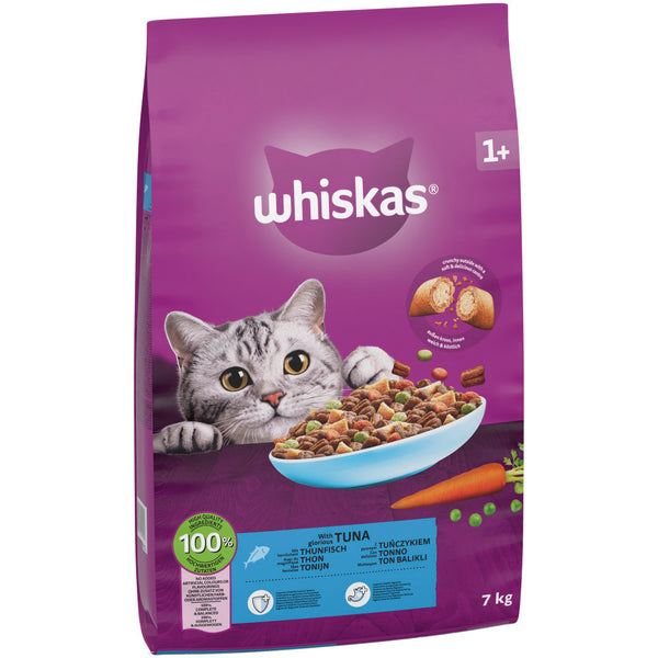 7kg Whiskas 1+ Adult Complete Dry Cat Food Tuna Bulk Pack Cat Biscuits
