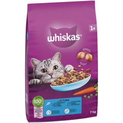 7kg Whiskas 1+ Adult Complete Dry Cat Food Tuna Bulk Pack Cat Biscuits