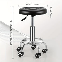 Adjustable Rolling Swivel Stool, Hydraulic Heavy Duty Drafting Chair Stool with Backrest, for Salon Office Therapist Beauty Spa Hairdressing Tattoo, 360-Degree Rolling Wheel, Black