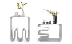 Metal Wire Side Table Magazine Rack Compact End Table for Sofa & Bedside, Modern Minimalist Book Holder Storage, 30.5 x 30.5 x 43 cm