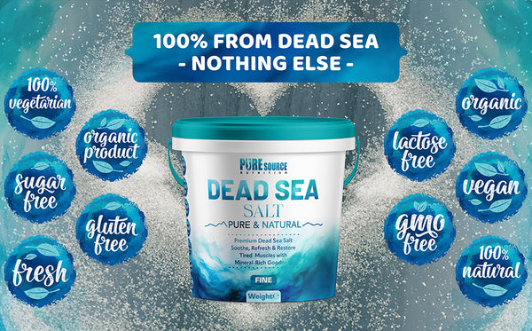PSN Dead Sea Salt Fine in Bucket – Pure Natural Mineral-Rich Bath Salt for Relaxation, Foot Soaks, Stress Relief & Muscle Recovery – Premium Spa-Grade Salt