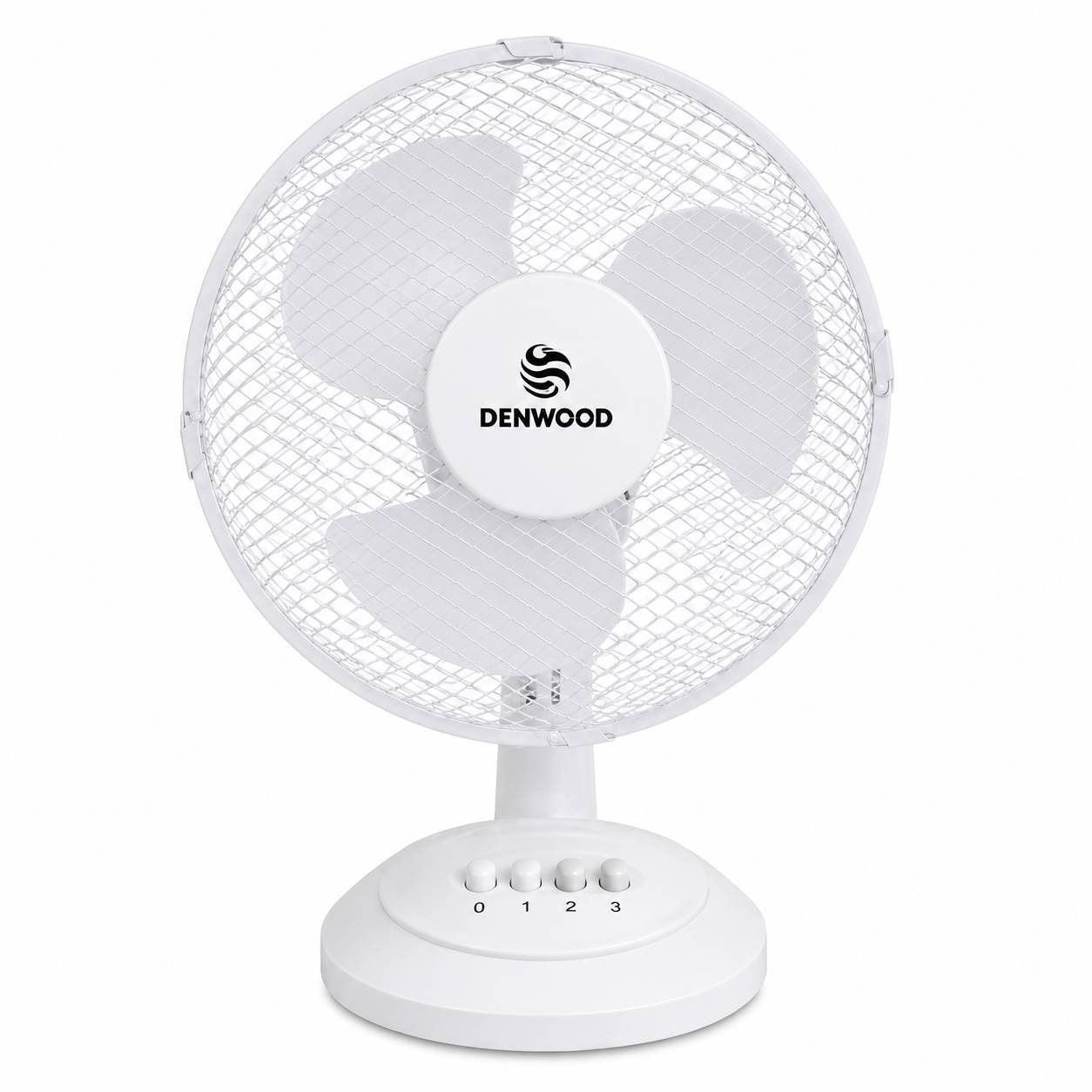 12 Inch Oscillating Table Fan 3 Speed Settings Adjustable Tilt Portable White 35W