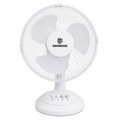 12 Inch Oscillating Table Fan 3 Speed Settings Adjustable Tilt Portable White 35W