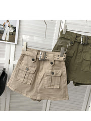 Women's High Waist Cargo Skort with Belt & Built-In Shorts - -Line Mini Skirt, Belted Waistband, Machine Washable Short Length Suitable for,, Casual Attire - Casual Streetwear Outfits
