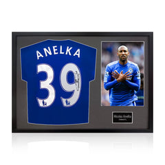 Nicolas Anelka Signed Framed Chelsea Football Shirt Including 1 Photo in 2 Options: White or Black Mount