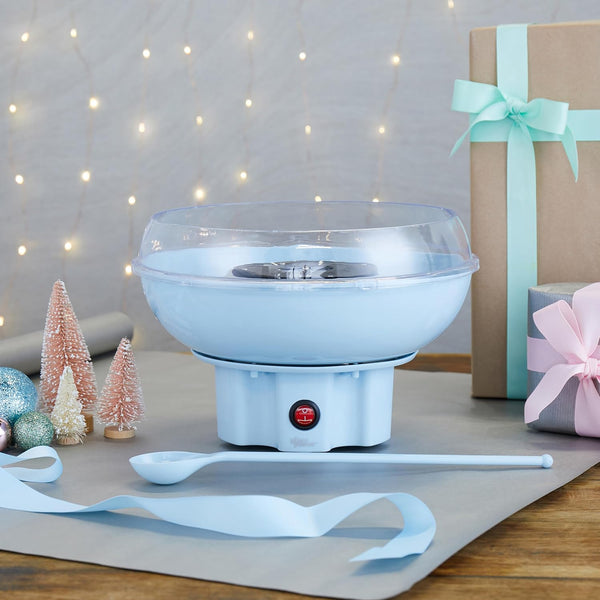 Giles & Posner EK2641GSBL Candy Floss Maker – Cotton Candy Sweet Machine, Retro Carnival Funfair Style Machine for Kids, Parties, Home, Fun Snacks Treat Maker, Portable, Includes Candy Sticks, Blue