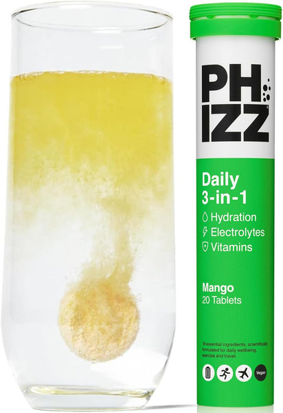 Phizz Electrolytes, Multivitamin & Hydration Tablets - 20 Effervescent Rehydration Electrolyte Tablets - 18 Vitamins & Minerals, Vitamin C, Vegan, Vegetarian & Low Calorie (Orange, 20 Count)