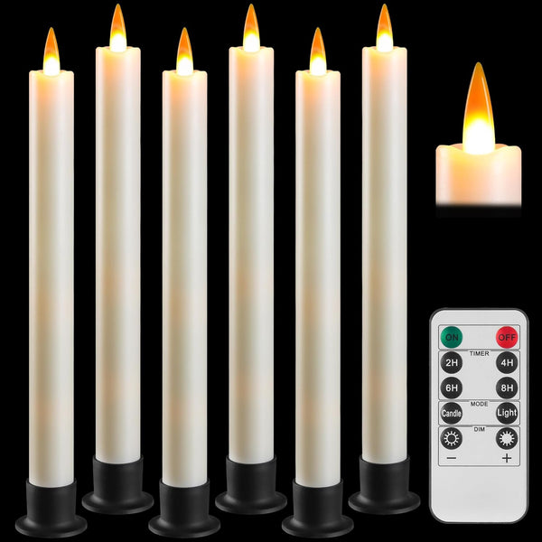 Da by 3 Flameless Window Candles with Remote Control & Timer, Battery Powered Surround Fairy Lamp, 9.6