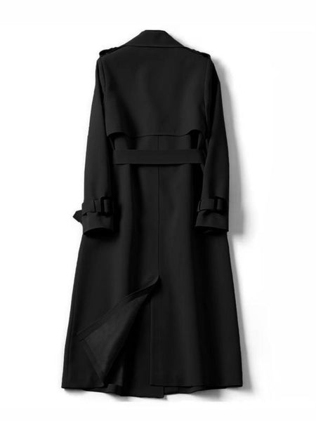 Women's Beige Knee-Length Coat - Elegant Loose-Fit Over Jacket with Front buttons & Zipper Closure, Non-Stretchy Outerwear for Petite Women, Fall Winter Formal & Casual Events (Machine Washable), Seasonal Fashion, Classic Design, Polished Finish, Office W