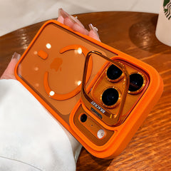 Phone Case: Luxury Matte Transparent Non-slip Shockproof Magnetic Bracket Phone Case for iPhone 17 Air 16 15 14 13 12 11 Pro Max Plus with Lens Film Protection Cover