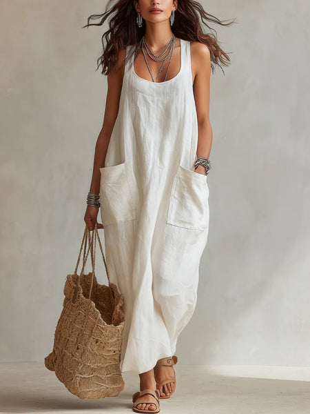 2026 Summer New Arrival: Casual, Chic, Pocketed, Strapless Maxi Dress