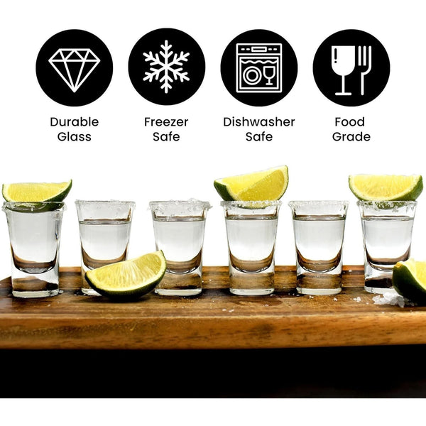 Heavy Base Shot Glasses - 25ml Shot Glasses Set for Alcohol, Vodka, Expresso, Tequila & Desserts - Durable and Reusable for Home, Bars & Party