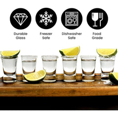 Heavy Base Shot Glasses - 25ml Shot Glasses Set for Alcohol, Vodka, Expresso, Tequila & Desserts - Durable and Reusable for Home, Bars & Party