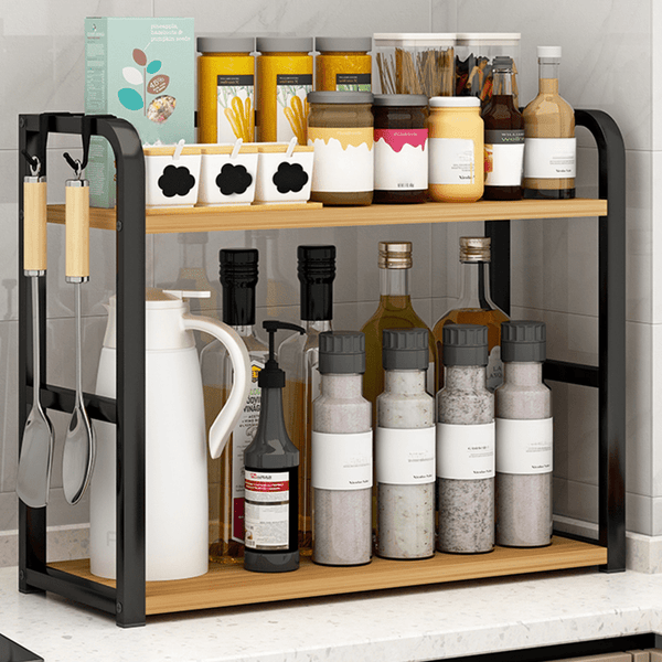 1pc Stainless Steel Multi-Tier Storage Rack - Space-Saving Countertop Spice Shelf Suitable for Kitchen, Bathroom, And Bedroom, Kitchen Storage Rack