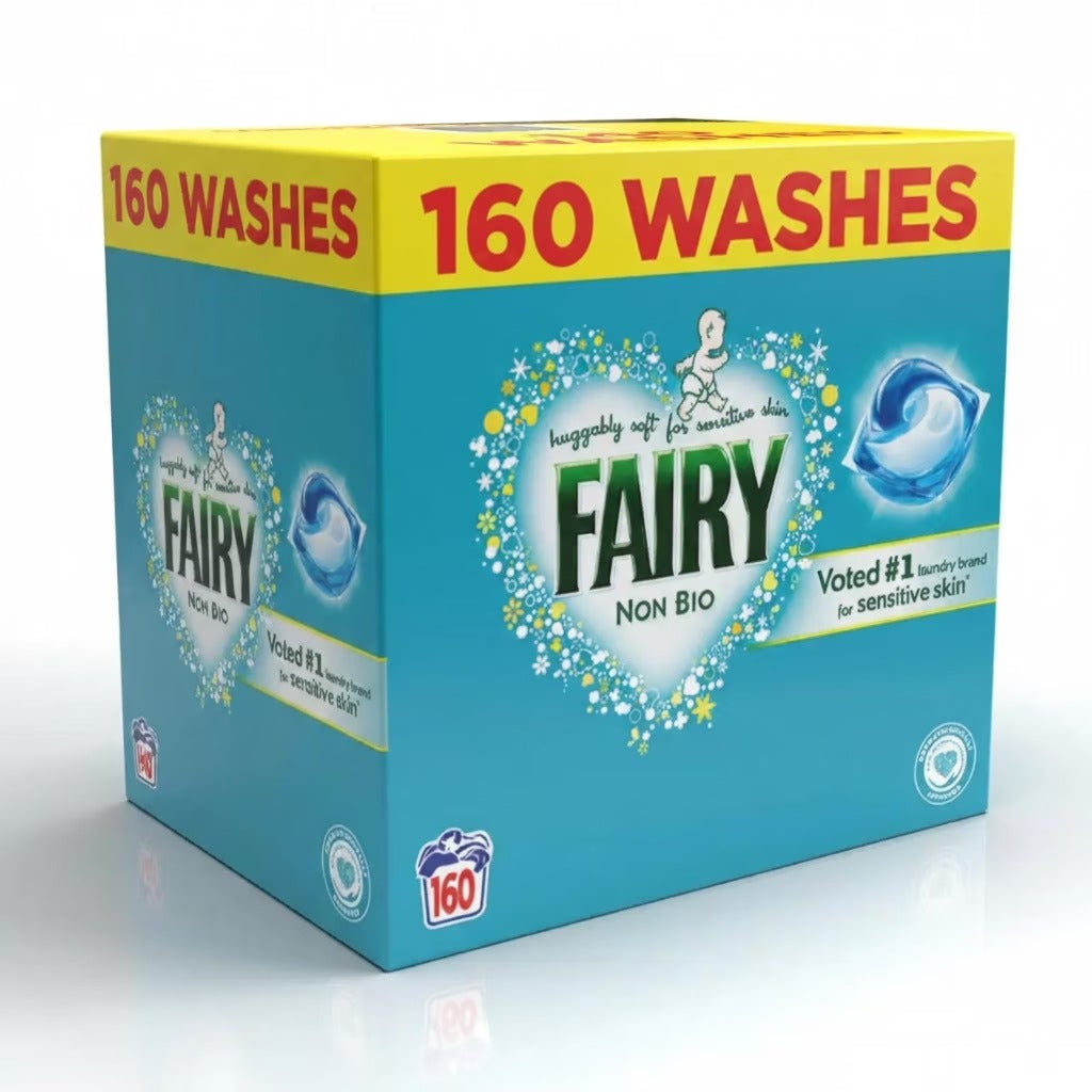 Fairy Non Bio Liquid Washing Pods – 160 Washes Mega Value Pack | Baby & Family Friendly