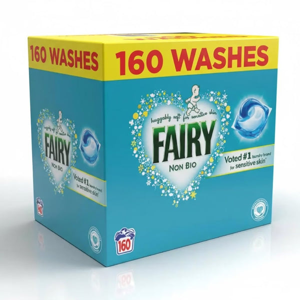 Fairy Non Bio Liquid Washing Pods – 160 Washes Mega Value Pack | Baby & Family Friendly