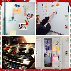 2025 Christmas Advent Calendar Mini Ceramic Vase Fridge Magnets with Plants Christmas Countdown with Mini Fridge Magnets, Fridge Decor for Kitchen Office Daily Surprise Gift