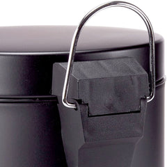 3L Pedal Bin Round Matt Black - Stainless Steel Pedal Bin with Lid - Household Rubbish Bin for Bathroom, Kitchen & Office - Rustproof Dustbin with Removable Plastic Container - Garbage