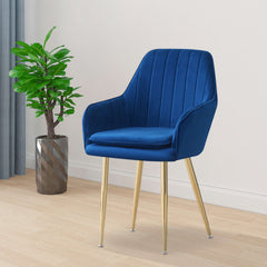 MOF Velvet Dining Chairs Kitchen Chairs Living Room Chairs with Sturdy Metal Legs Reception Chairs with Backrest and Padded Seat