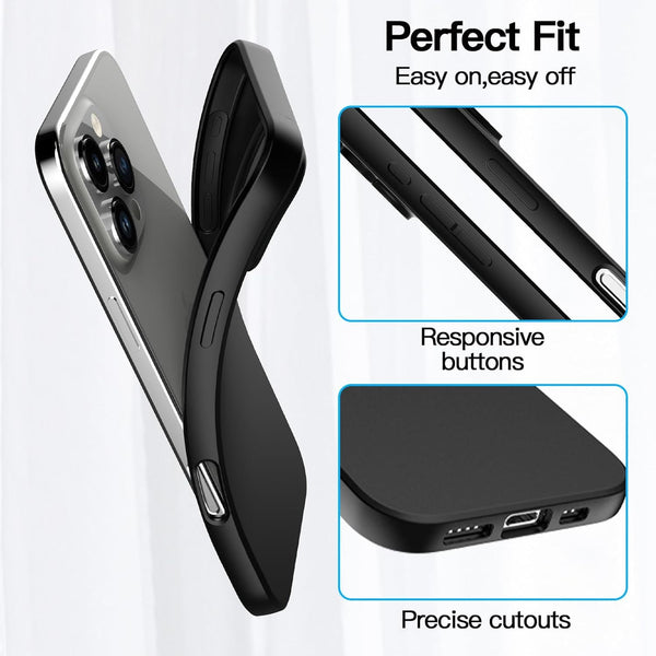 Case For iPhone 16 Pro Max Plus 15 Pro Max Plus 16e (2025) 14 Pro Max Plus 13 Pro Max Mini 12 Pro Max Mini 11 Pro Max Black Shockproof Phone Cover