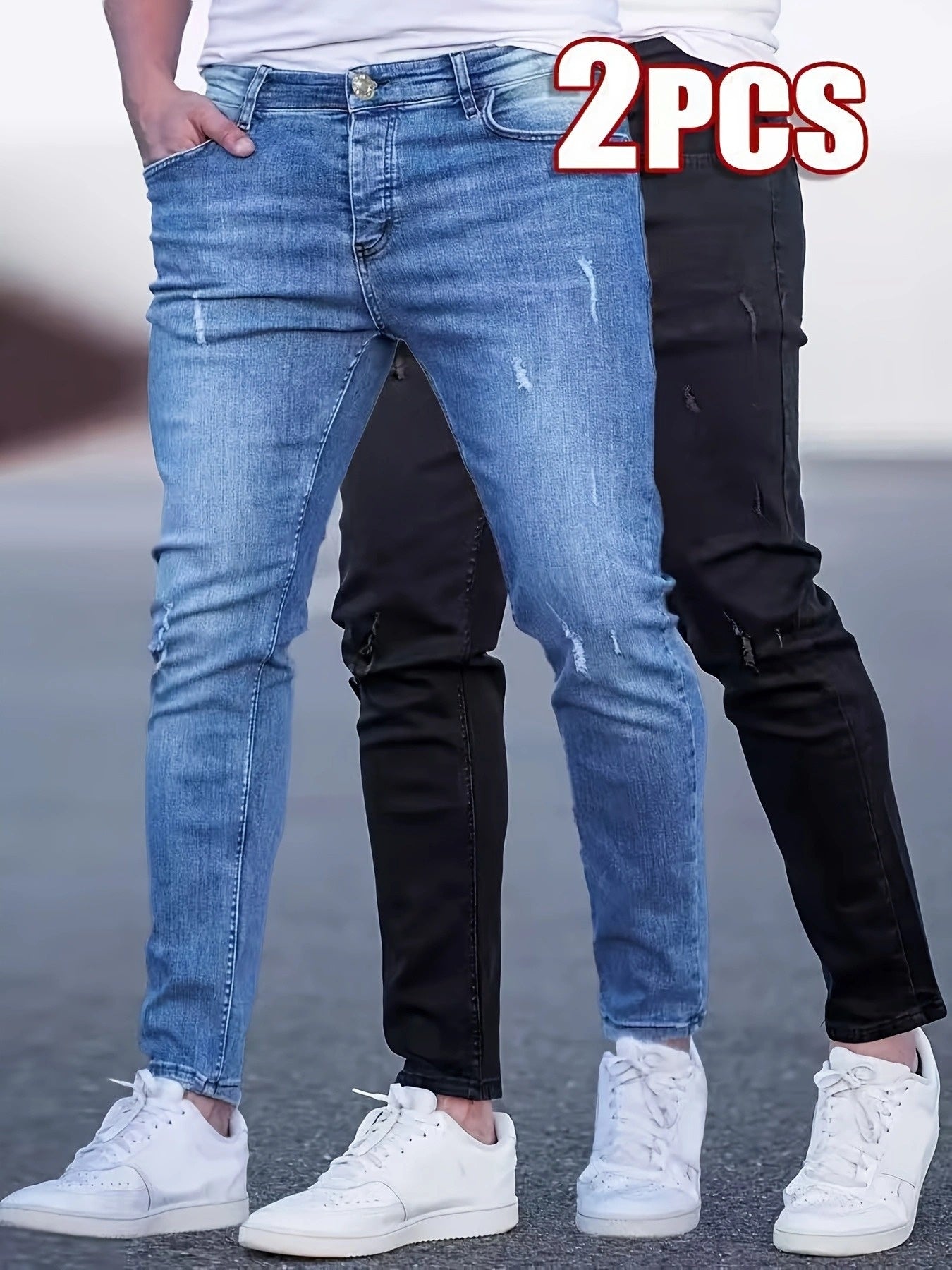 Two-Pack Men's Stylish Slim-Fit Jeans