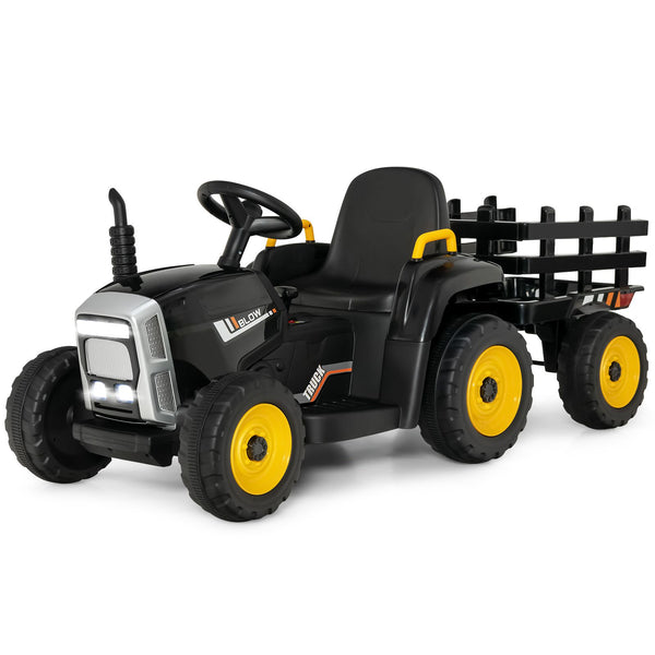 12V Kids Ride on Tractor with Trailer Music and LED Lights