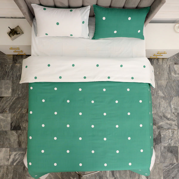 4pcs Printed Duvet Cover Set – Ultra-Soft & Breathable Microfiber Complete Bedding Set with Matching Pillowcases and Brushed Solid Color Fitted Sheet, Machine Washable, Available in All UK Sizes