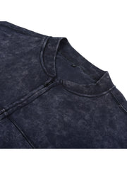 Women Acid Wash Zip Tracksuit Straight Leg Joggers - Stylish Female Jacket - Womenswear Full Sleeve Casual Comfort Zip Style Drawstring Pant