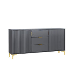 Tide Crest 140cm Modern Sideboard with Gold Accents and Storage