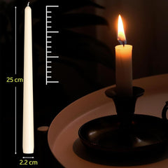 50-Pack Long Taper Candles - Unscented Ivory Tapers for Wedding, Church, Banquet - Real Wax Burning Candles Suitable for Chandeliers, Dinner Candles, Romantic Decor ( Use)