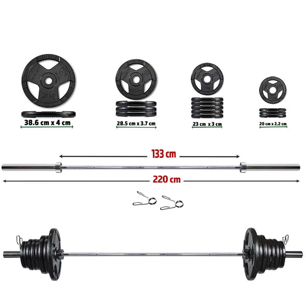 Marcy Made in Britain Eco Olympic Weight Set with 7Ft Barbell in 3 Sizes