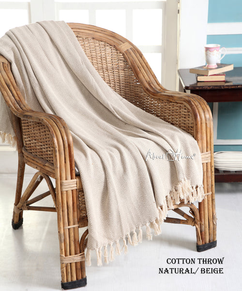 Cotton Herringbone Sofa Throw Blanket 260x260cm (perfect for KING sized bed) – Soft, Cozy & Warm Bed or Sofa Blanket, 13 Colours, Machine Washable, Hypoallergenic, Perfect Gift for Home or Travel
