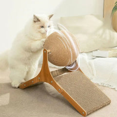 Cat Scratching Ball Toy, Sisal Cat Scratching Ball with Ferris Wheel Base, Tall Interactive Play Sphere with Cat Scratching Pad, Standalone Cat Entertainment Center, Interactive Rotating Design for Indoor Play & Claw Training, Ideal for Living Room & Bedr