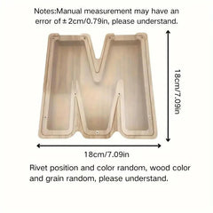 1 unique wooden letter jar - 26 creative A-Z letter storage containers, transparent design, birthday gift idea, home decoration, best friend gift, and functional holiday present.