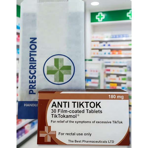 Anti Tik Tok Novelty Joke Pill Box - Christmas Stocking Filler/Birthday Gift - Silly Present for Husband Wife or Partner