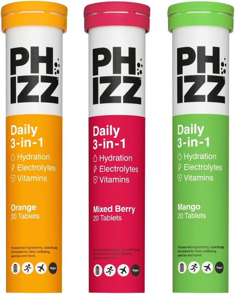 Phizz Electrolytes, Multivitamin & Hydration Tablets - 20 Effervescent Rehydration Electrolyte Tablets - 18 Vitamins & Minerals, Vitamin C, Vegan, Vegetarian & Low Calorie (Orange, 20 Count)