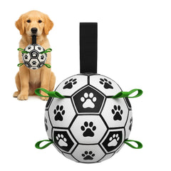 Dog Fetch Ball with Grab Straps for Small and Medium Dogs Durable Pet Play Ball for Outdoor Training Water Play and Daily Exercise