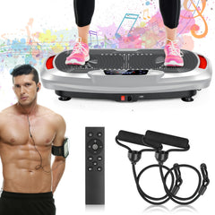Smart Fat Elimination Vibration Plate | 300W Quiet Engine | 120 Speed Settings | Tension Rope | Silvery EU Standard | Fitness Support Vibration Device, Without Battery