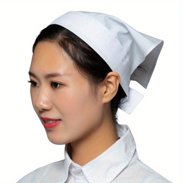 Chef Barista Hat Women Waitress Baker Triangular Hair Bandanna Cook Uniform Turban Kitchen Restaurant Skull Cap