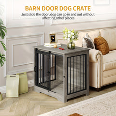 Hzuaneri 69cm Dog Crate, Furniture, Dog Kennel, 2 Doors, Modern Dog House, Suitable for Small and Medium Dogs, Side Table, Family Doghouse, 49 X 69 X 64.5cm, Rustic Brown