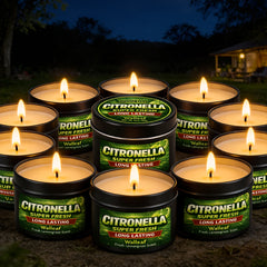 1/4/6pcs Outdoor Citronella (Lemongrass) Scented Candle, Long Lasting Fresh Aroma, Summer Garden Patio Balcony Deck Camping Candle, Black Tin Outdoor Fragrance Candle, Gift for Friends Family Housewarming Evening Use