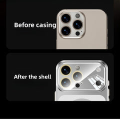 Full Coverage Magnetic Glass Phone Case Shockproof Drop Protection Ultra Thin Matte Finish Compatible with iPhone 17 16 15 Pro Max Series Models