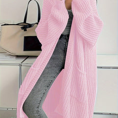Women'S Y2K Cardigan - Long Flowy Open Front Sweater with Pockets, All-Season Layering Piece for Casual & Formal Outfits