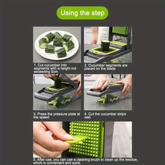 15in 1 Vegetable Chopper Salad Fruit Mandolin Slicer Food Dicer Cutter Peeler